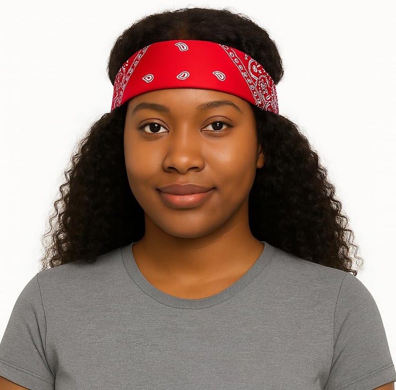 SUNRIBE 3 Pack Paisley Bandanas – 100% Cotton Square 21x21 Head Wrap, Headband, Face Cover, Neck Scarf for Men & Women - Image 4